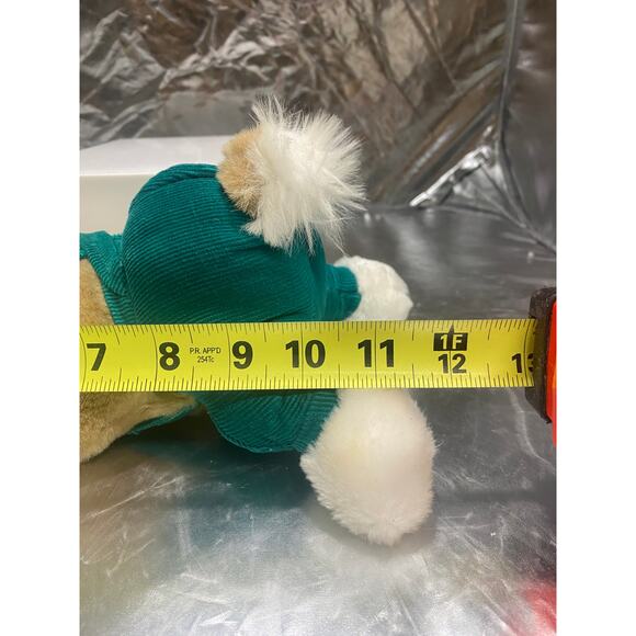 Vintage plush sweet stuffed sleeping bunny rabbit corduroy clover overalls 12" - Picture 2 of 7